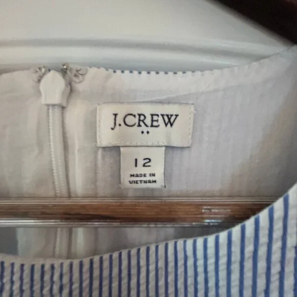 J. Crew Blue and White Striped Midi Dress - Picture 6 of 8